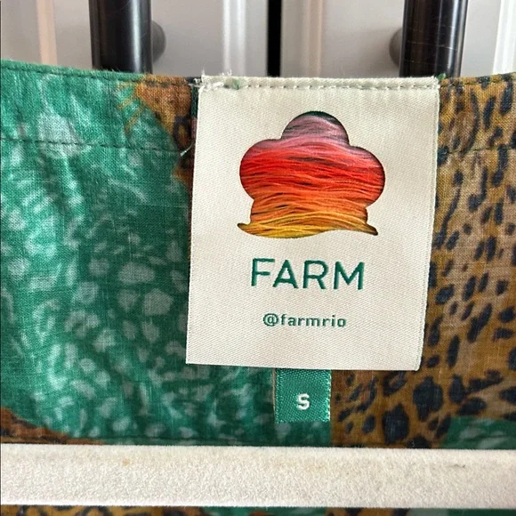 Farm Rio anthropology size small dress green and brown animal print - Picture 2 of 5